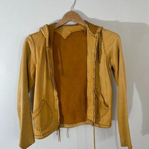 1976 Rusty Dorr Handcrafted Tan Leather Hoodie